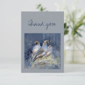 Dank u Waterverf California Quail Bird Natuur Bedankkaart (Staand voorkant)