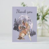 Dank u Waterverf Coyotes Natuur in het wild Bedankkaart (Staand voorkant)