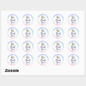 Dank u Waterverf Crystals & Gold Moon Boho Ronde Sticker (Vel)