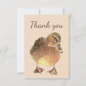 Dank u Waterverf Cursief Boerderij Duck Bird Bedankkaart (Voorkant)