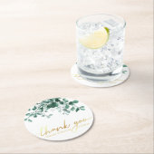 dank u Waterverf Eucalyptus Greenery Gold Ronde Kartonnen Onderzetter (Insitu)