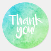 Dank u waterverf felgroene sticker (Voorkant)
