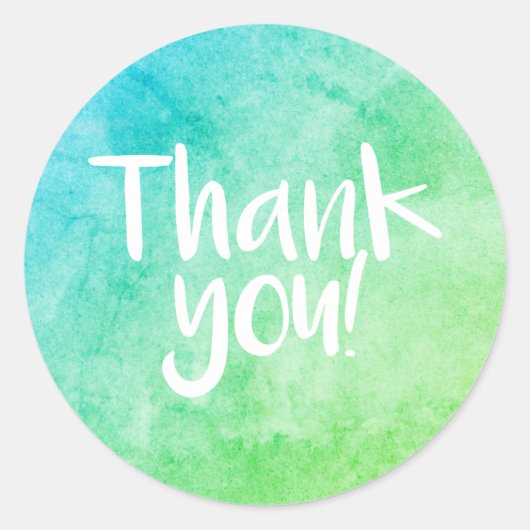 Dank u waterverf felgroene sticker (Voorkant)