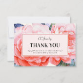 Dank u Waterverf Feminine Discount Kaart (Voorkant)
