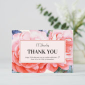 Dank u Waterverf Feminine Discount Kaart (Staand voorkant)