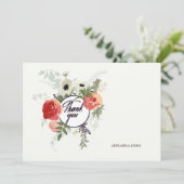 Dank u Waterverf Floral Bedankkaart (Staand voorkant)