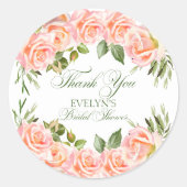 Dank u Waterverf Floral Garden Vrijgezellenfeest Ronde Sticker (Voorkant)