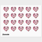 Dank u Waterverf Floral Hart Sticker (Vel)