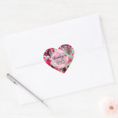 Dank u Waterverf Floral Hart Sticker (Envelop)