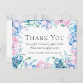 Dank u Waterverf Floral & Rustic Wood Coupon Briefkaart (Voorkant / Achterkant)