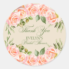 Dank u Waterverf Floral Vrijgezellenfeest Ronde Sticker