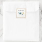 Dank u Waterverf Floral Vrijgezellenfeest Vierkante Sticker (Tas)