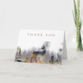 Dank u Waterverf Forest Woodland Deer Kaart (Voorkant)