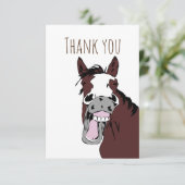 Dank u Waterverf Funny Horse Laugh Natuur Art Bedankkaart (Staand voorkant)