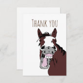 Dank u Waterverf Funny Horse Laugh Natuur Art Bedankkaart (Voorkant / Achterkant)