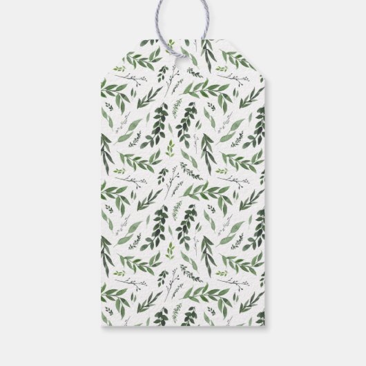 Dank u waterverf gebladerte bruiloft label cadeaulabel (Achterkant)