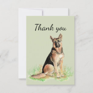 Dank u Waterverf German Shepherd Dog Pet Bedankkaart