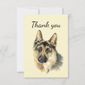 Dank u Waterverf German Shepherd Dog Pet Bedankkaart (Voorkant)