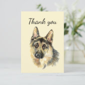Dank u Waterverf German Shepherd Dog Pet Bedankkaart (Staand voorkant)