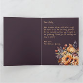 Dank u- Waterverf Herfst Flowers-Paarse- Kaart (Binnen)