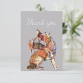 Dank u Waterverf Howling Coyotes Natuur Art Bedankkaart (Staand voorkant)