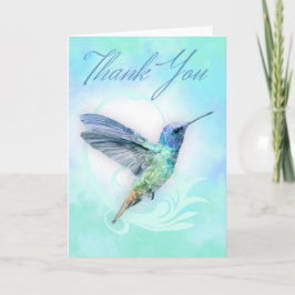 Dank u - Waterverf Hummingbird Print Kaart