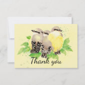 Dank u Waterverf Kingbird Bird Family Art Bedankkaart (Voorkant)