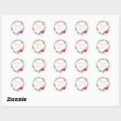 Dank u Waterverf Laurel en Flower Wreath Ronde Sticker (Vel)