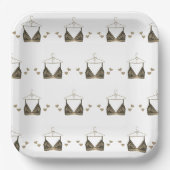 Dank u Waterverf Lingerie Vrijgezellenfeest Papieren Bordje (Voorkant)