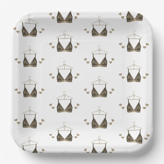 Dank u Waterverf Lingerie Vrijgezellenfeest Papieren Bordje (Voorkant)