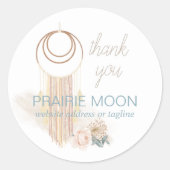 Dank u Waterverf Macrame Wall Hanging Custom Ronde Sticker (Voorkant)