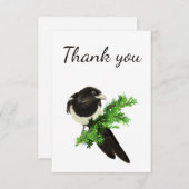 Dank u Waterverf Magpie Garden Bird Animal Bedankkaart (Voorkant / Achterkant)