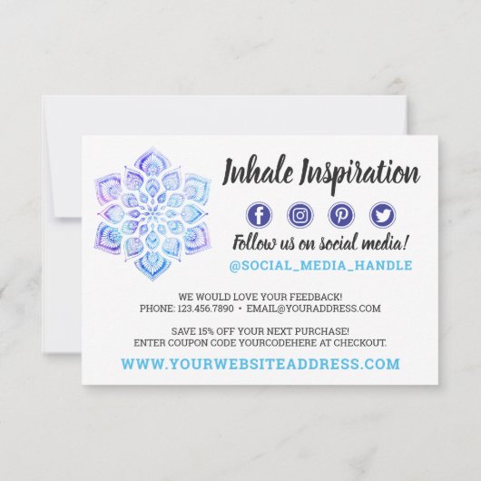 Dank u Waterverf Mandala Metaphysical Kaart (Achterkant)