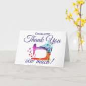 Dank u Waterverf naaimachine Wenskaart Kaart (Gele Bloem)