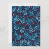 Dank u Waterverf nachttuin - turquoise Bedankkaart (Voorkant)