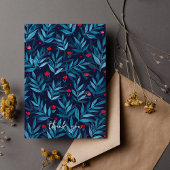 Dank u Waterverf nachttuin - turquoise Bedankkaart