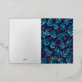 Dank u Waterverf nachttuin - turquoise Folie Feestdagenkaart (Buiten Laag)