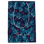 Dank u waterverf nachttuin - turquoise medium cadeauzakje (Voorkant)