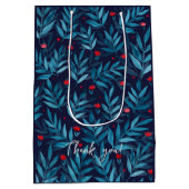 Dank u waterverf nachttuin - turquoise medium cadeauzakje (Achterkant)