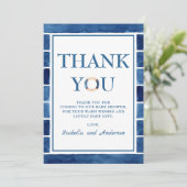 Dank u Waterverf Nautical Threaded Baby shower Bedankkaart (Staand voorkant)