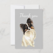 Dank u Waterverf Papillon Dog Pet Animal Bedankkaart (Voorkant)