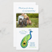 Dank u Waterverf Peacock bruiloft fotokaart Bedankkaart (Voorkant / Achterkant)