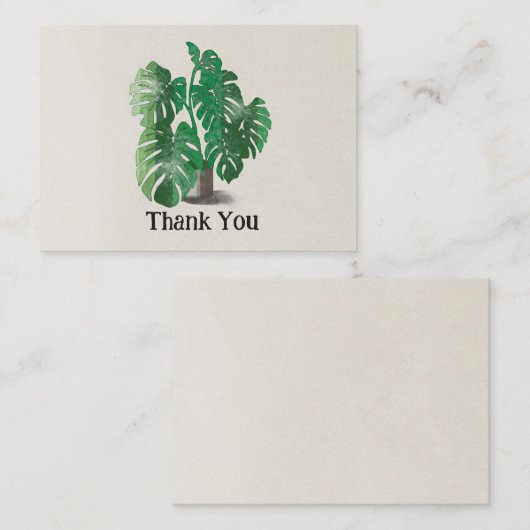 Dank u Waterverf Plant Notitiekaartje (Voorkant / Achterkant)