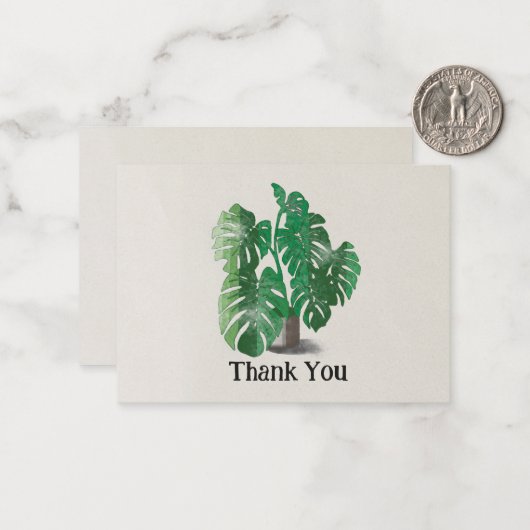 Dank u Waterverf Plant Notitiekaartje (Voorkant / Achterkant in situ)