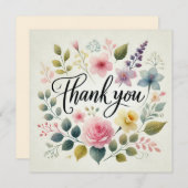 Dank u Waterverf Print Design Kaart (Voorkant / Achterkant)