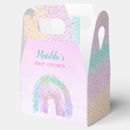 Dank u Waterverf Regenboogdag Baby shower Bedankdoosjes (Geopend)