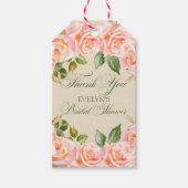 Dank u Waterverf Rozen Garden Vrijgezellenfeest Cadeaulabel (Voorkant)