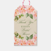 Dank u Waterverf Rozen Vrijgezellenfeest Cadeaulabel (Voorkant)