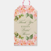 Dank u Waterverf Rozen Vrijgezellenfeest Cadeaulabel (Achterkant)
