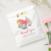 Dank u Waterverf Seashells Beach Wedding Bedankzakje (Gezegeld)